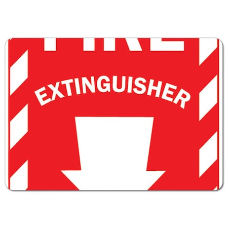 OSHA Sign, Fire Extinguisher W/ Arrow, 14in X 10in Rigid Plastic